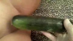 play Esclava MILF rubia obtiene placer extremo de un calabacín enorme en su coño afeitado para un orgasmo real