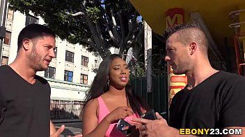 play The black woman with her fathers left double fucked by two men