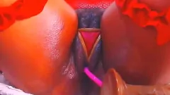 play Latina Ebony MILF's Christmas Dildo Delight